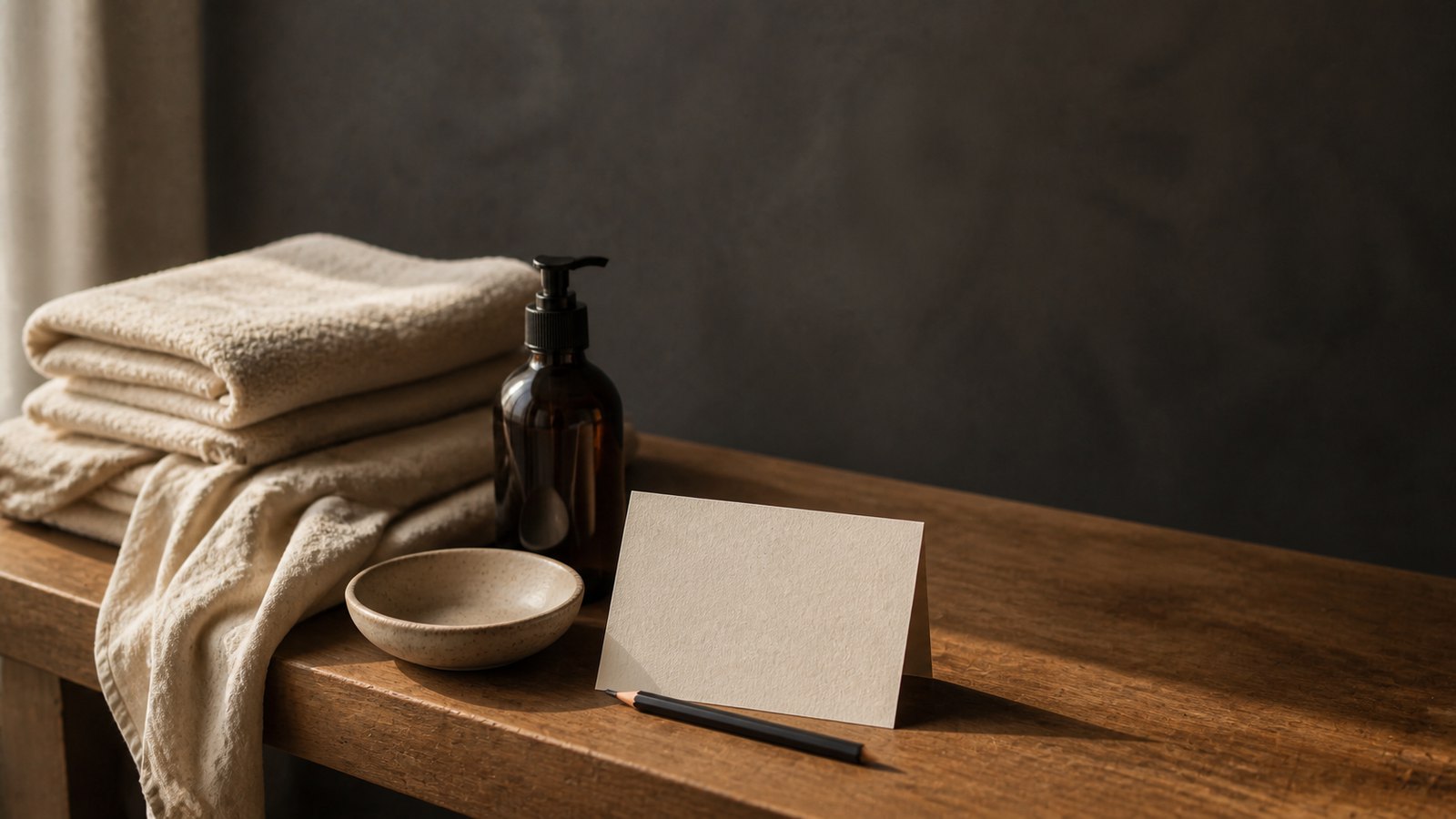 Fresh linens and simple appointment preparation items.